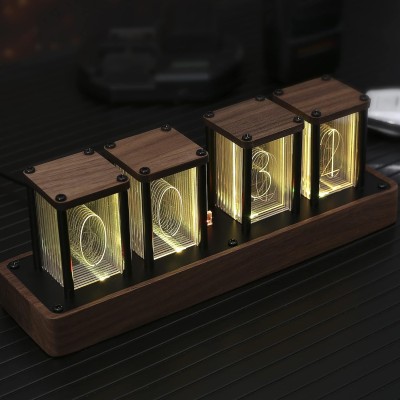 Nixie Tube Clock Walnut Digital Clock, Support Wi-Fi Time SYNC, Alarm & Timer, 12/24H Display, A Profile Picture