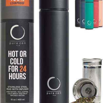 🍃 Pure Zen Tea Thermos with Infuser – 15oz Stainless Steel Travel Mug Profile Picture