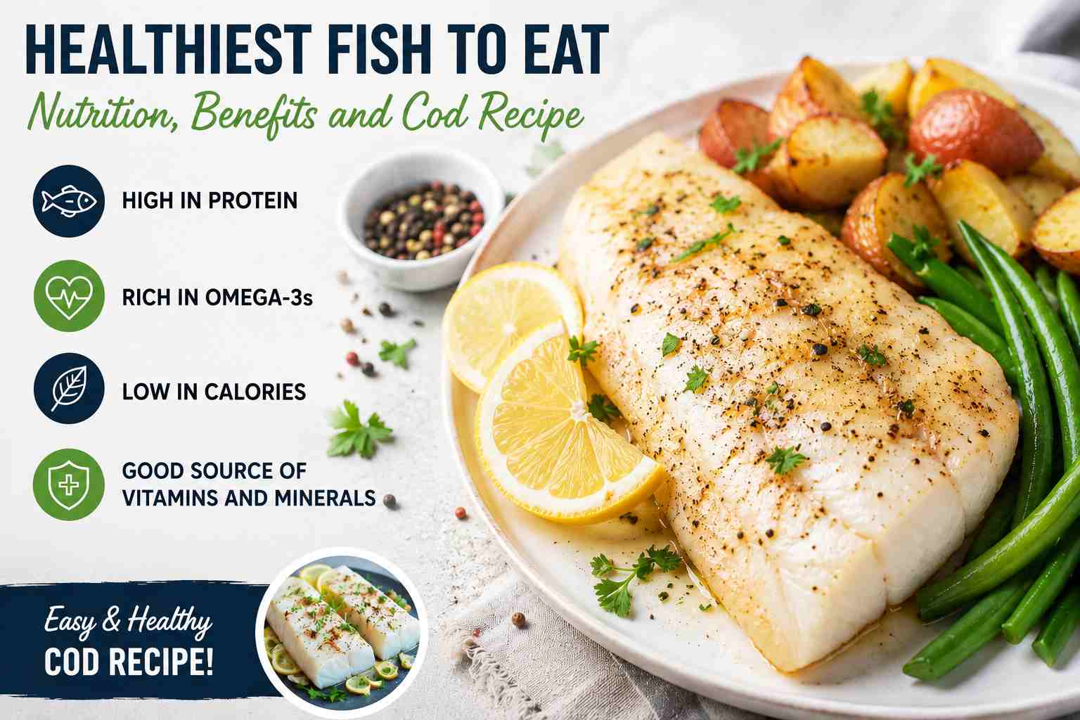 Healthiest Fish to Eat | Nutrition, Benefits and Cod Recipe